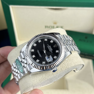 Đồng Hồ Rolex Rep 1:1 Rolex Datejust 126334 Mặt Đen Nạm Kim Cương 41mm CLEAN Factory