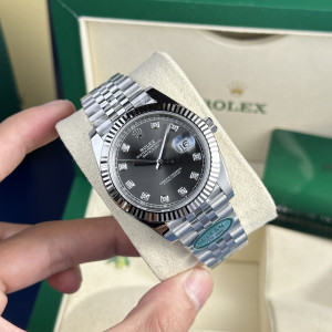 Đồng Hồ Rolex Rep 1:1 Rolex Datejust 126334 Mặt Xám Nạm Kim Cương 41mm CLEAN Factory