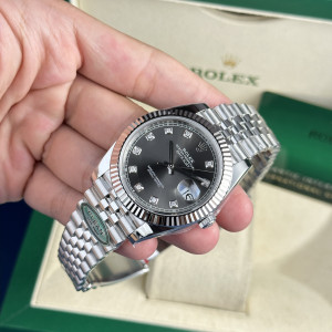 Đồng Hồ Rolex Rep 1:1 Rolex Datejust 126334 Mặt Xám Nạm Kim Cương 41mm CLEAN Factory