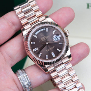 Đồng Hồ Rolex Rep 1:1 Rolex Day-Date Chocolate Bọc Vàng 18K 40mm GM Factory