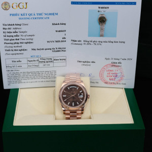 Đồng Hồ Rolex Rep 1:1 Rolex Day-Date Chocolate Bọc Vàng 18K 40mm GM Factory