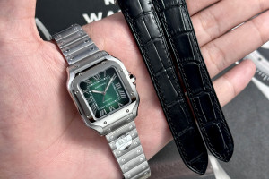 Đồng Hồ Cartier Rep 1:1 Cartier Santos De WSSA0061 Dây Thép và Dây Da 35,1mm BV Factory