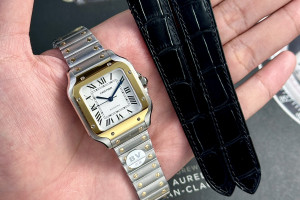 Đồng Hồ Cartier Rep 1:1 Cartier Santos De W2SA0016 Dây Thép và Dây Da 35,1mm BV Factory