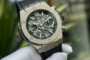 Đồng Hồ Hublot Rep 1:1 Hublot Big Bang Unico Skeleton Silver Dial 42mm BBF Factory