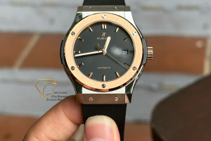 Đồng Hồ Hublot Rep 1:1 Hublot Classic Fusion Titanium Demi King Gold Black Dial 42mm JJ+ Factory