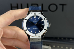 Đồng Hồ Hublot Rep 1:1 Classic Fusion Titanium Màu Xanh Than 38mm JJ Factory