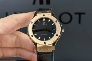 Đồng Hồ Hublot Rep 1:1 Classic Fusion King Gold Chế Tác Màu Đen 38mm JJ Factory