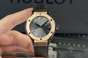 Đồng Hồ Hublot Rep 1:1 Classic Fusion King Gold Chế Tác Màu Xám 38mm JJ Factory