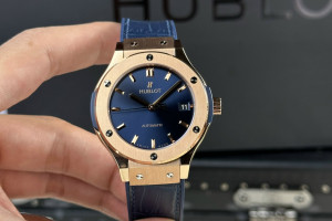 Đồng Hồ Hublot Rep 1:1 Classic Fusion King Gold Chế Tác Màu Xanh Than 38mm JJ Factory