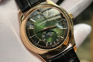 Đồng Hồ Patek Rep 1:1 Patek Philippe Complications 5205R-011 Bọc Vàng Hồng 18K Moonphase Rose Gold Green Dial 40mm KM Factory