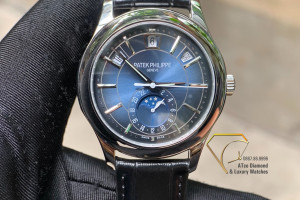 Đồng Hồ Patek Rep 1:1 Patek Philippe Complications 5205G-013 Vỏ Thép Moonphase Blue Dial 40mm KM Factory