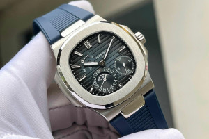 Đồng Hồ Patek Rep 1:1 Patek Philippe Nautilus 5712/1A-001 Vỏ Thép Dây Cao Su Silicone Blue Dial 40mm GR Factory