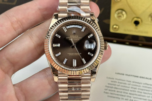 Đồng Hồ Rolex Rep 1:1 Rolex Day-Date Chocolate 40mm QF Factory