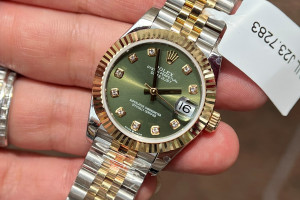 Đồng Hồ Rolex Rep 1:1 Rolex  Datejust 31 278273 Bọc Vàng Demi Mặt Số Xanh Oliu 31mm GM Factory