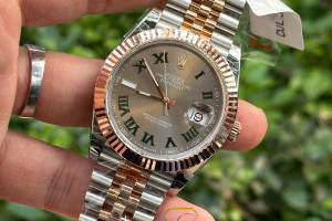 Đồng Hồ Rolex Rep 1:1 Rolex Datejust 41 126331 Bọc Vàng 18K Demi Rose Gold Wimbledon Dial 41mm GM Factory