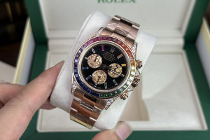 Đồng Hồ Rolex Rep 1:1 Rolex Cosmograph Daytona Rainbow Rose Gold 40mm King Factory