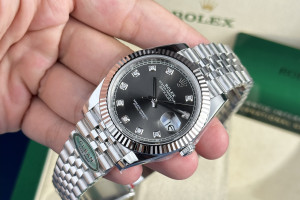 Đồng Hồ Rolex Rep 1:1 Rolex Datejust 126334 Mặt Xám Nạm Kim Cương 41mm CLEAN Factory