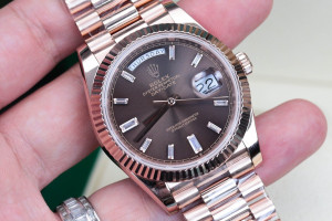 Đồng Hồ Rolex Rep 1:1 Rolex Day-Date Chocolate Bọc Vàng 18K 40mm GM Factory